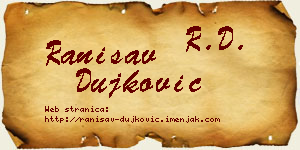 Ranisav Dujković vizit kartica